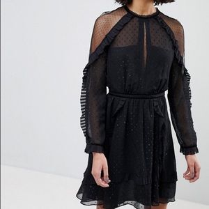 AllSaints Ivy Sparkle Ruffle Dress